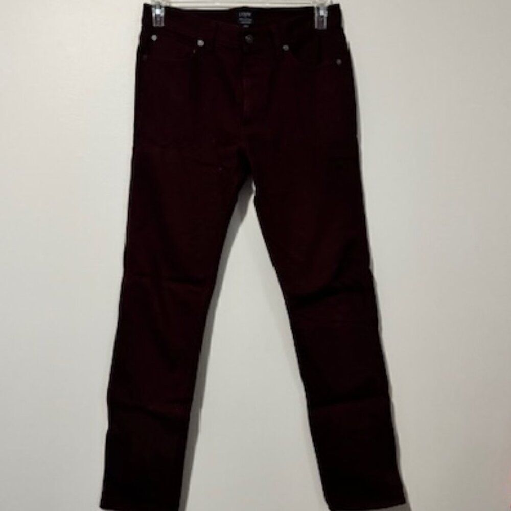 USED Men's J Crew The Sutton Jeans Color Burgundy Size 29W32L